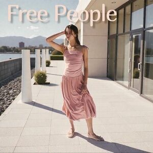 O1 Free People Liza Drop-Waist Midi - Tuscany Size small